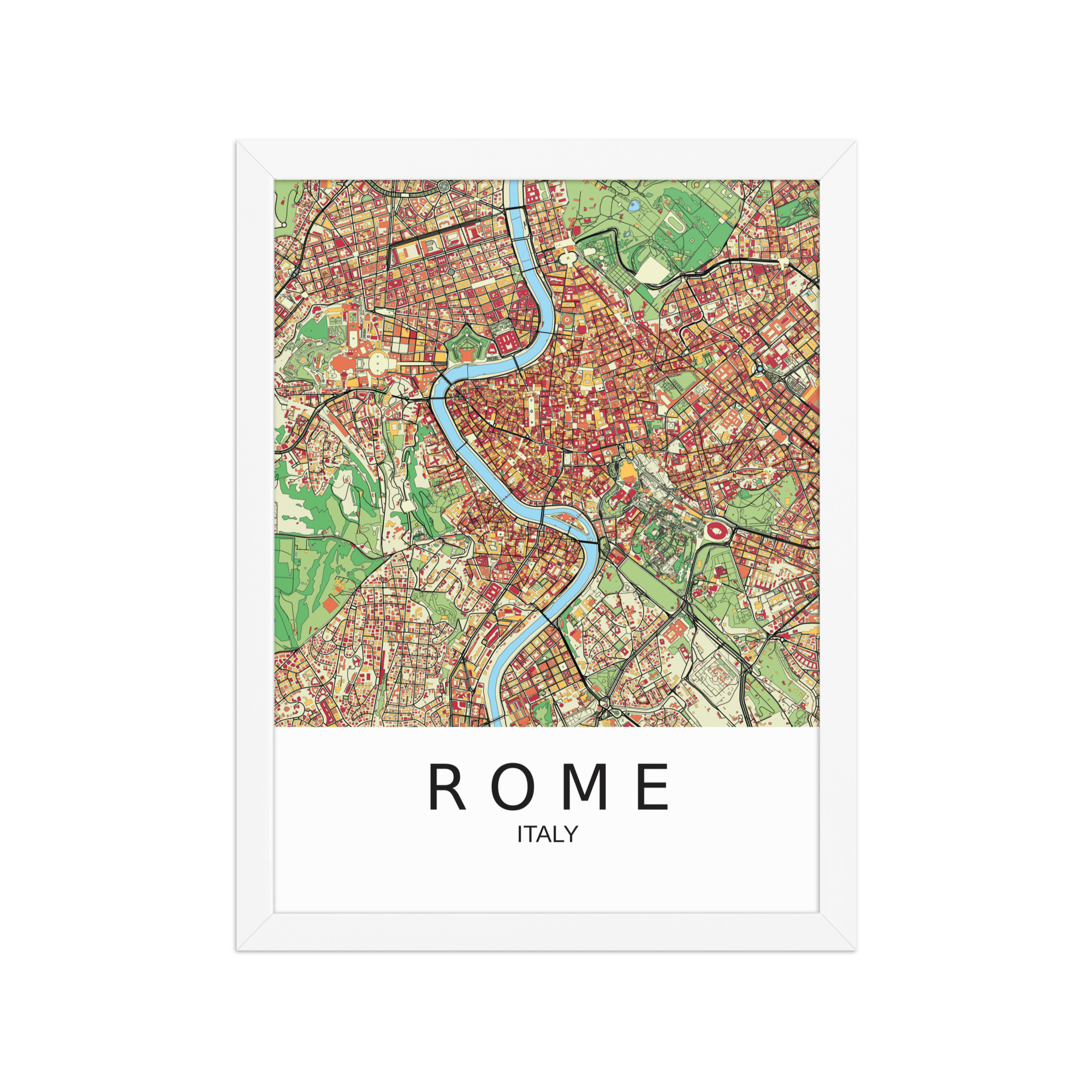 Framed Poster - Rome Italy - Artistic Map - Colourful-Jazzy - Image 5