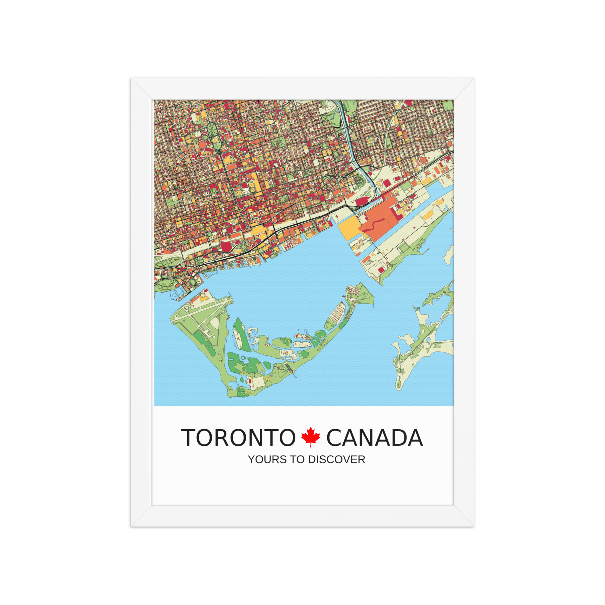 Framed Poster - Toronto Canada - Artistic Map - Colourful-Jazzy - Image 5