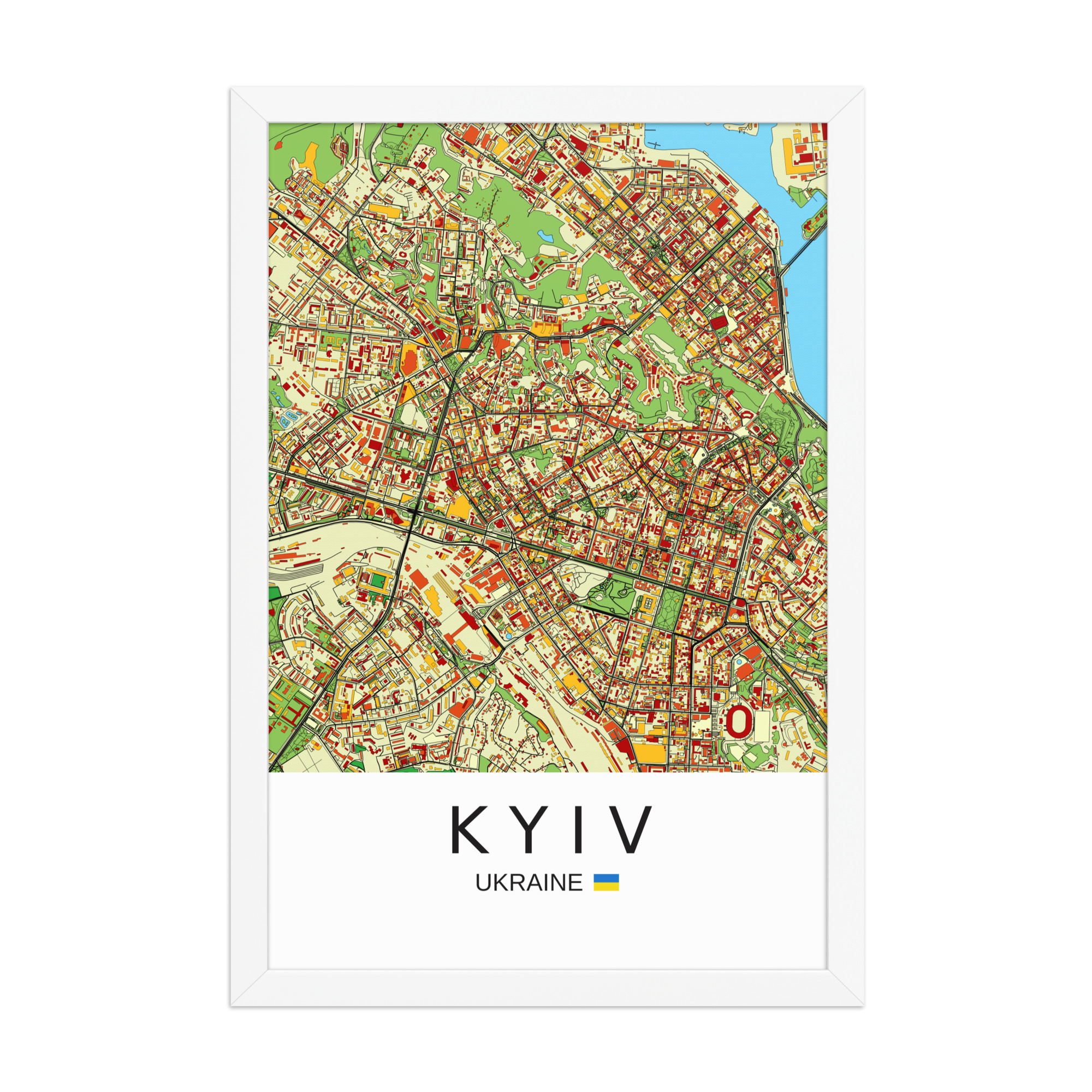 Framed Poster - Kyiv Ukraine - Artistic Map - Colourful-Jazzy - Image 7