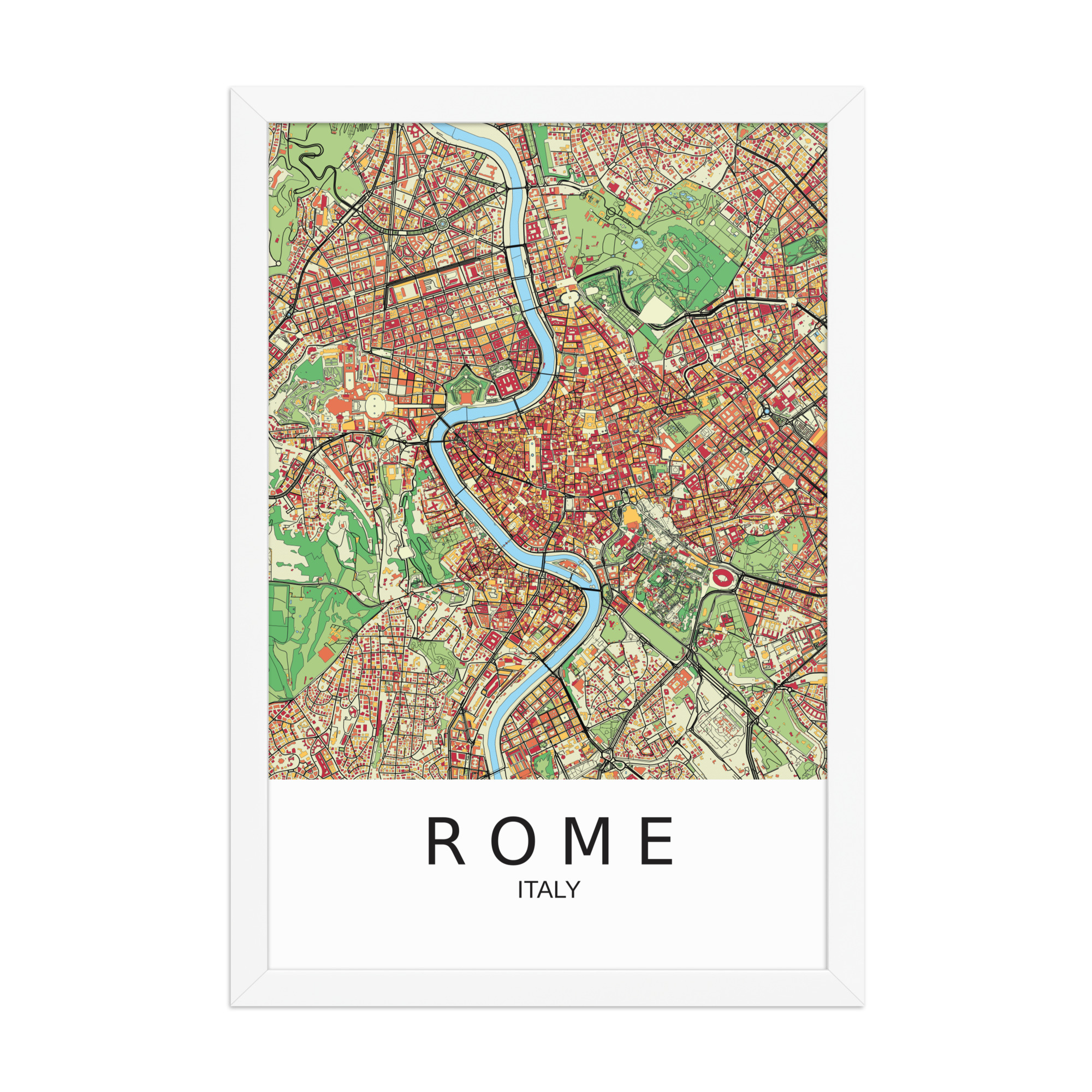 Framed Poster - Rome Italy - Artistic Map - Colourful-Jazzy - Image 7