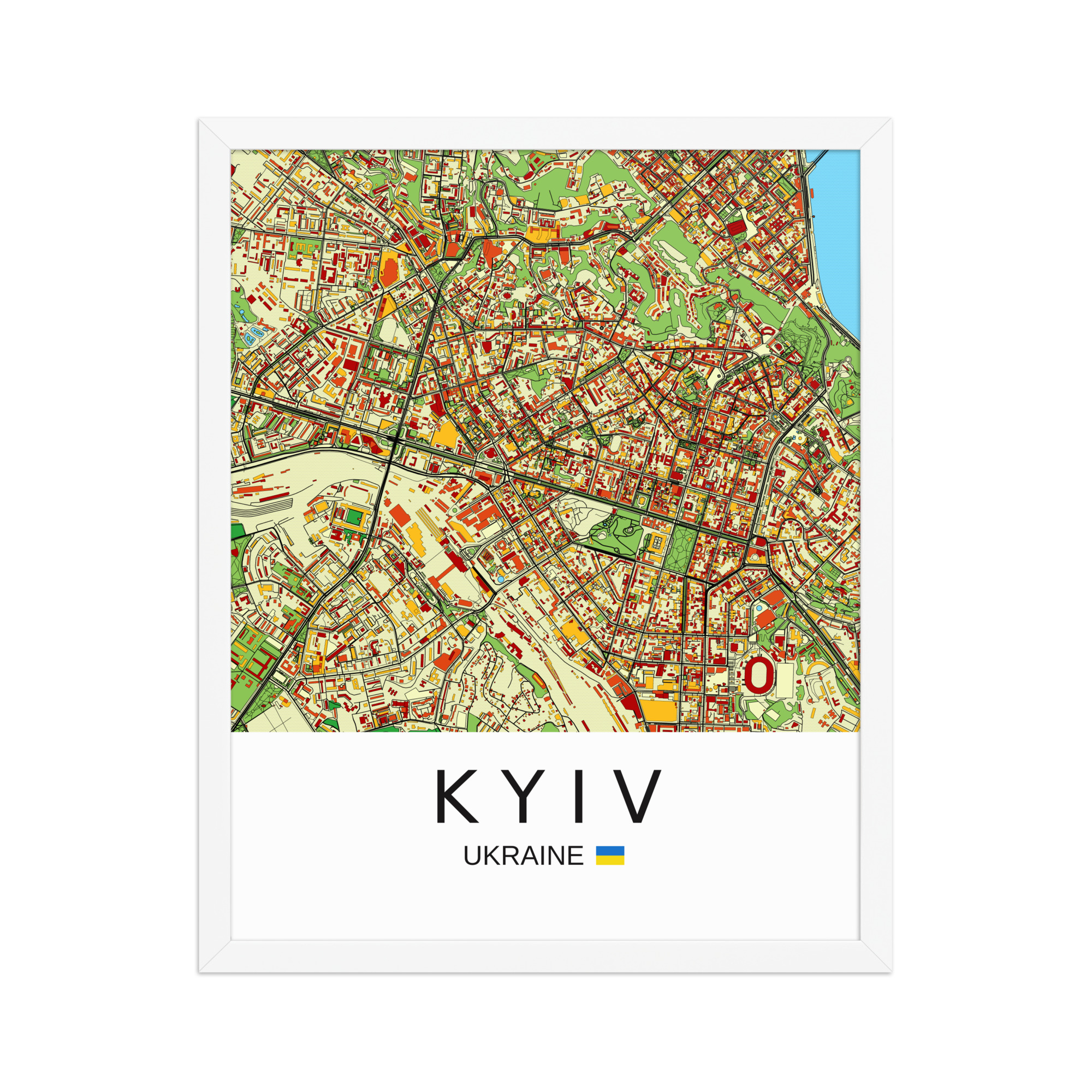 Framed Poster - Kyiv Ukraine - Artistic Map - Colourful-Jazzy - Image 9