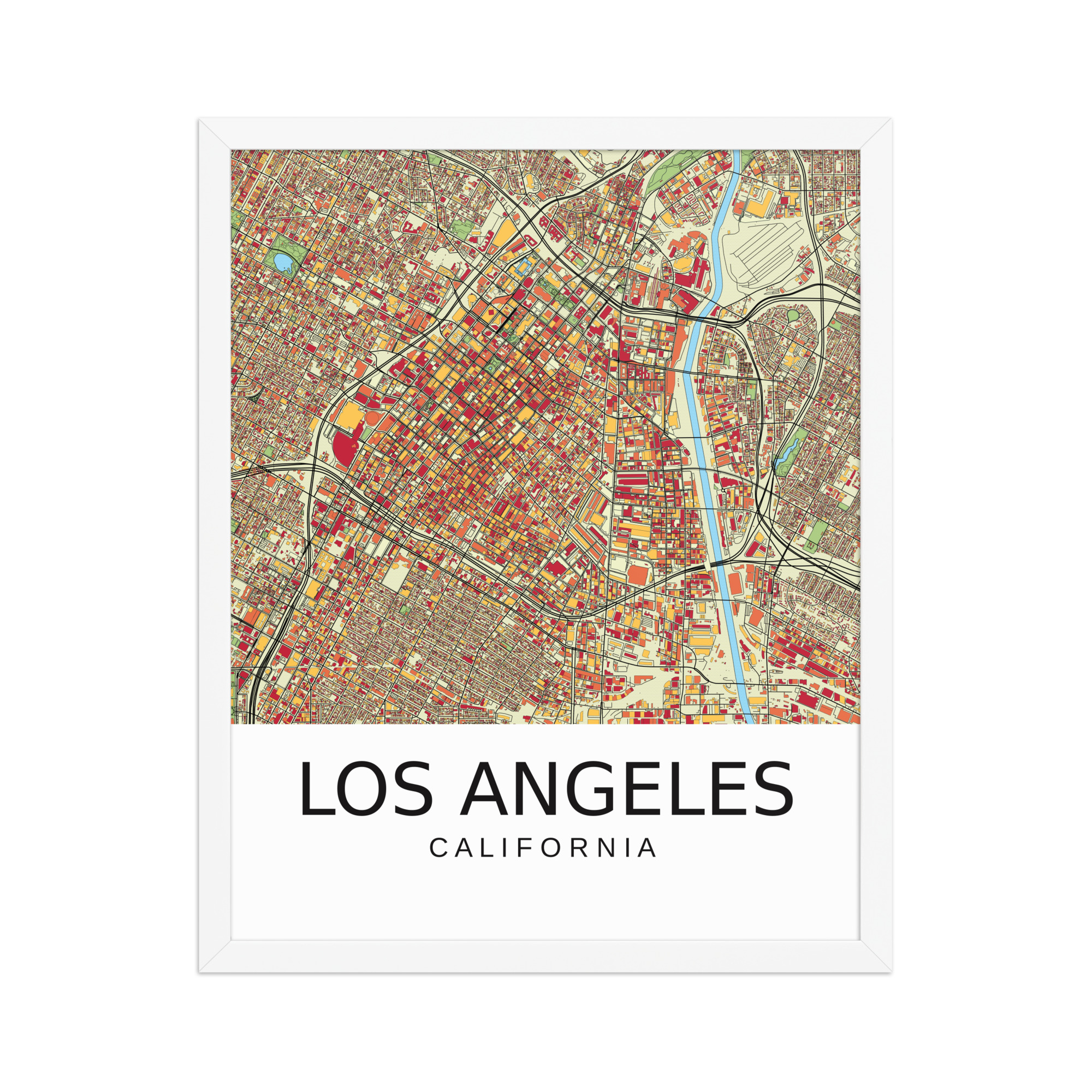 Framed Poster - Los Angeles USA - Artistic Map - Colourful-Jazzy - Image 9