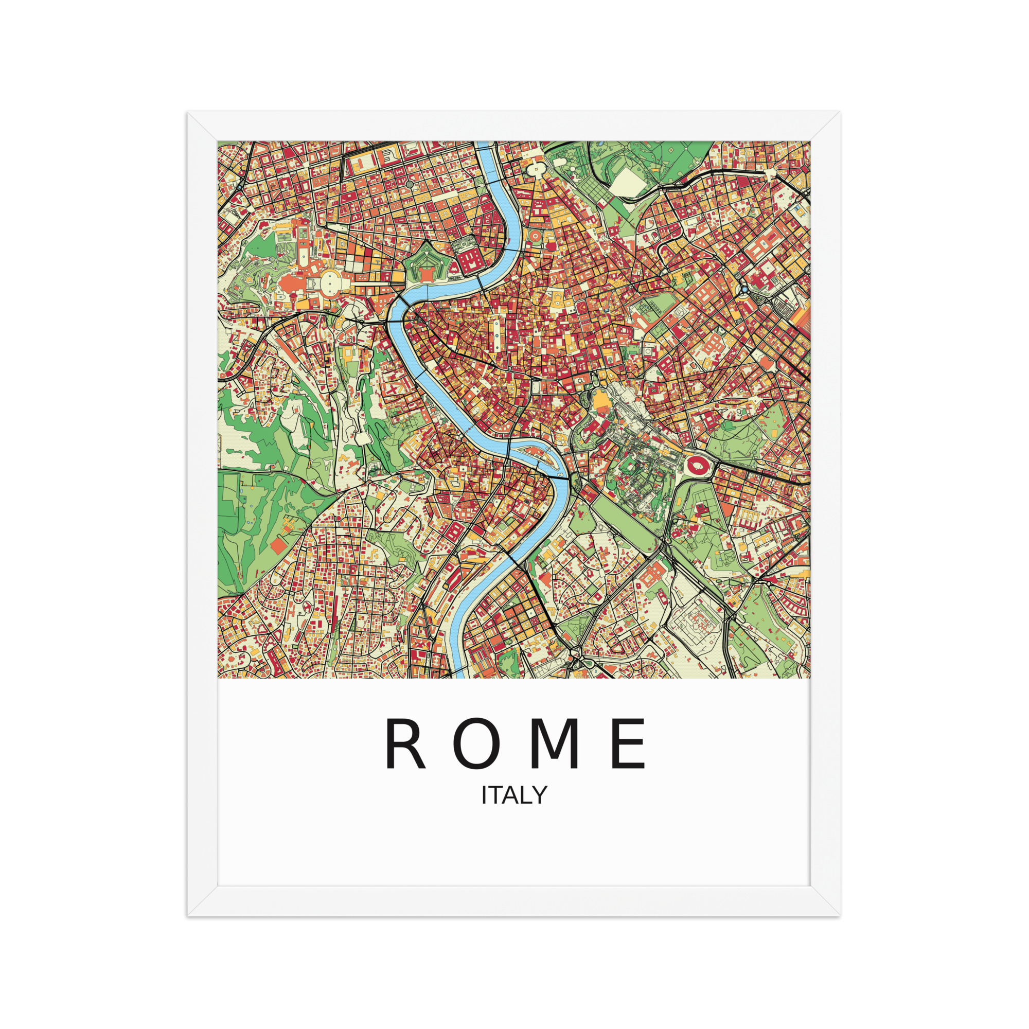 Framed Poster - Rome Italy - Artistic Map - Colourful-Jazzy - Image 9