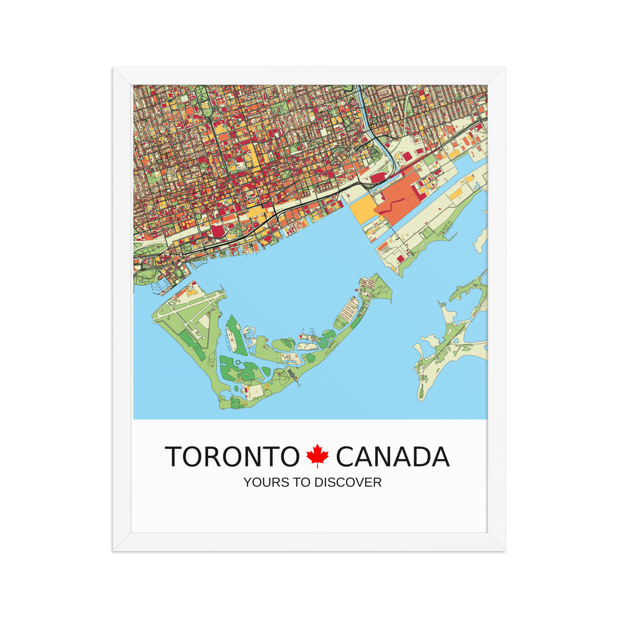 Framed Poster - Toronto Canada - Artistic Map - Colourful-Jazzy - Image 9