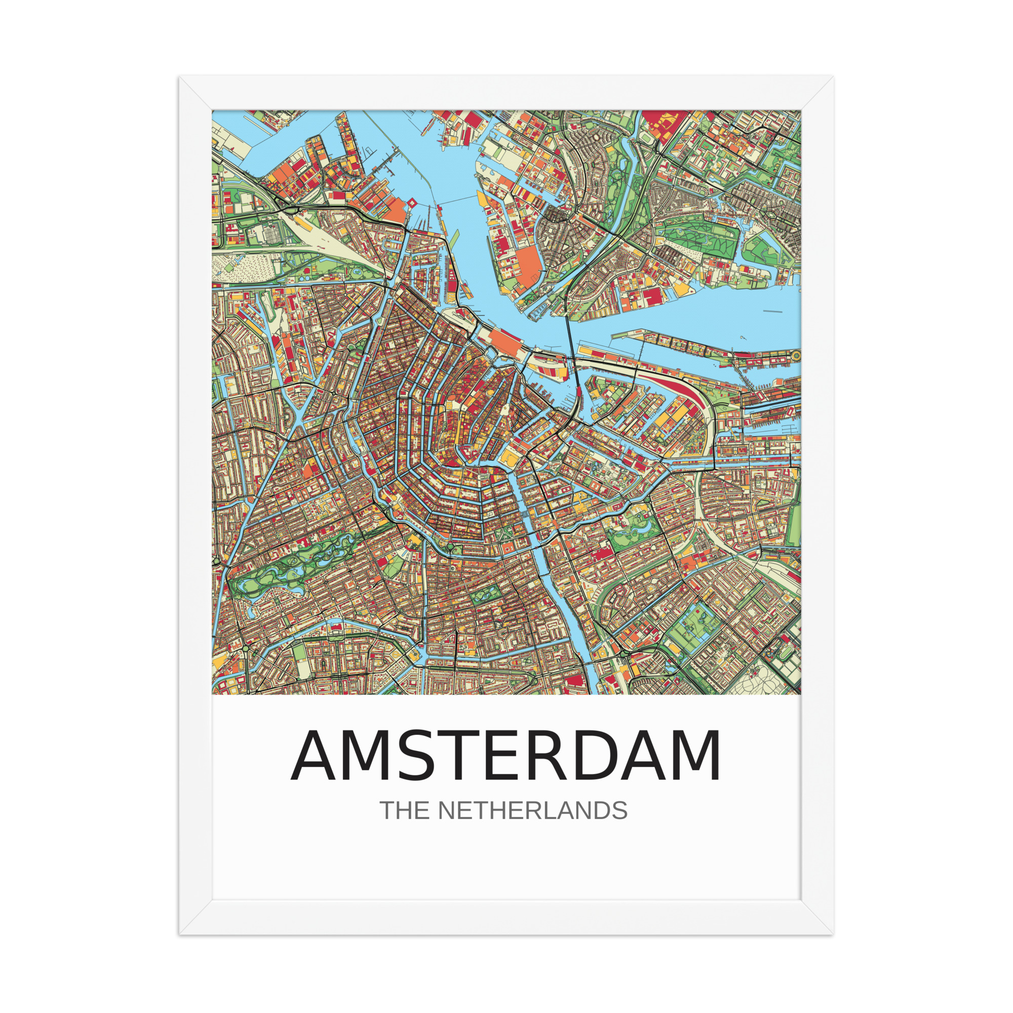 Framed Poster - Amsterdam NL - Artistic Map - Colourful-Jazzy - Image 10