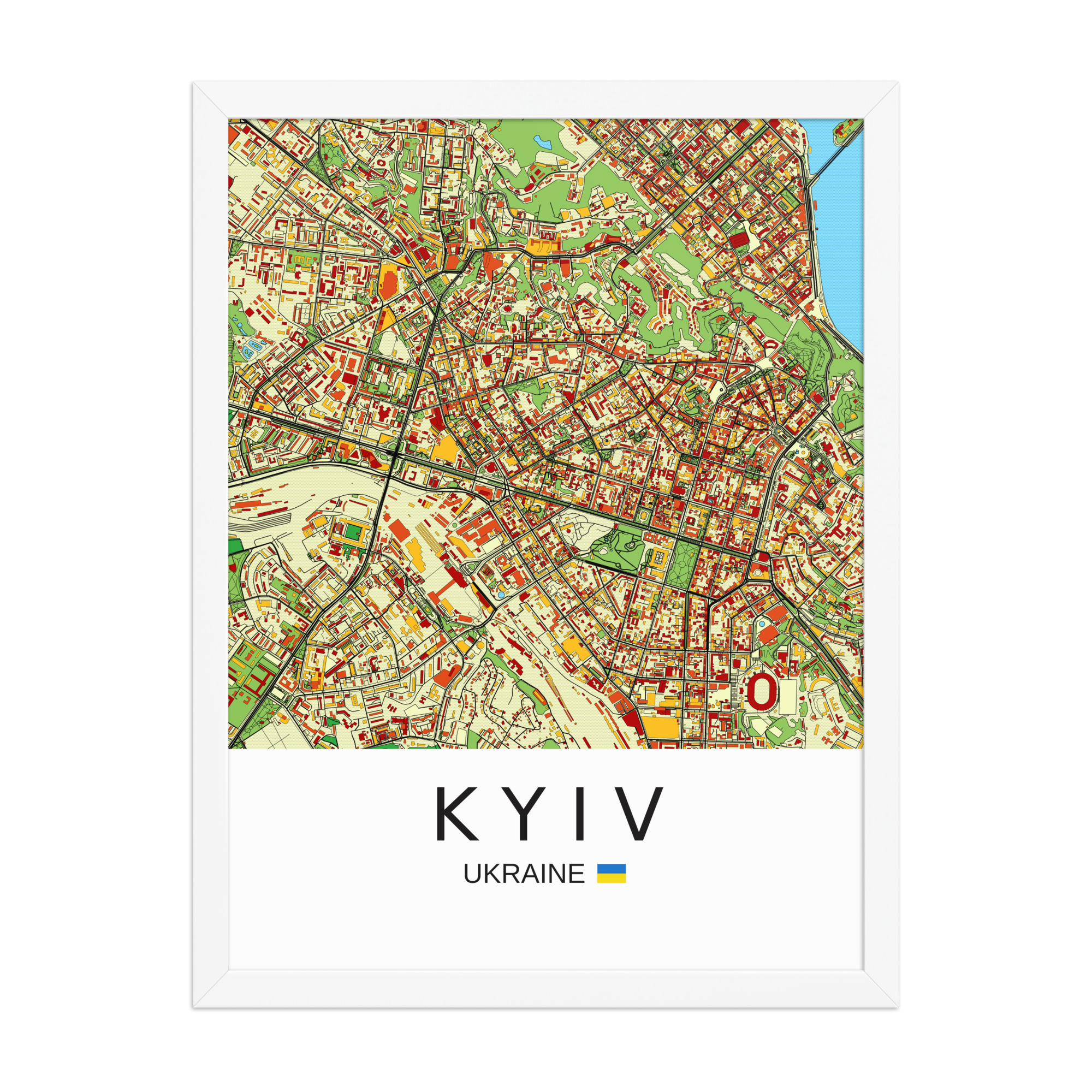 Framed Poster - Kyiv Ukraine - Artistic Map - Colourful-Jazzy - Image 10