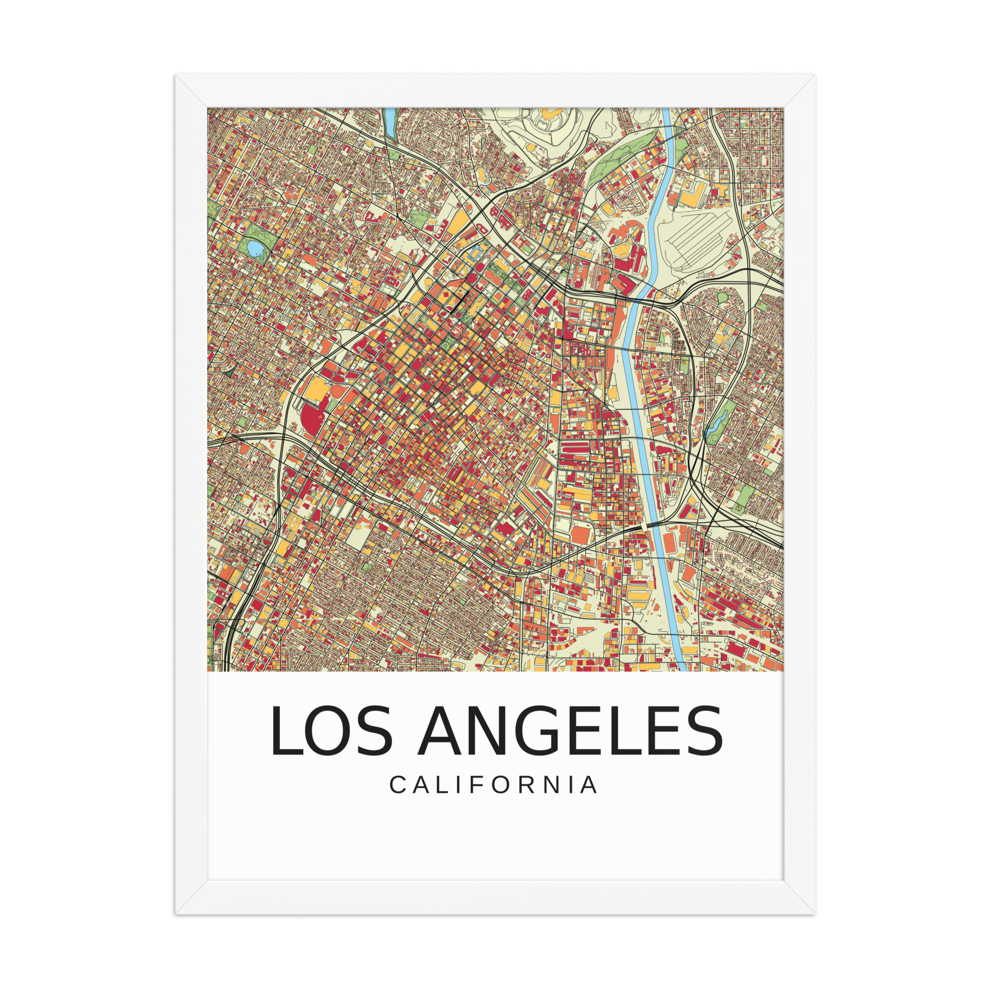 Framed Poster - Los Angeles USA - Artistic Map - Colourful-Jazzy - Image 10