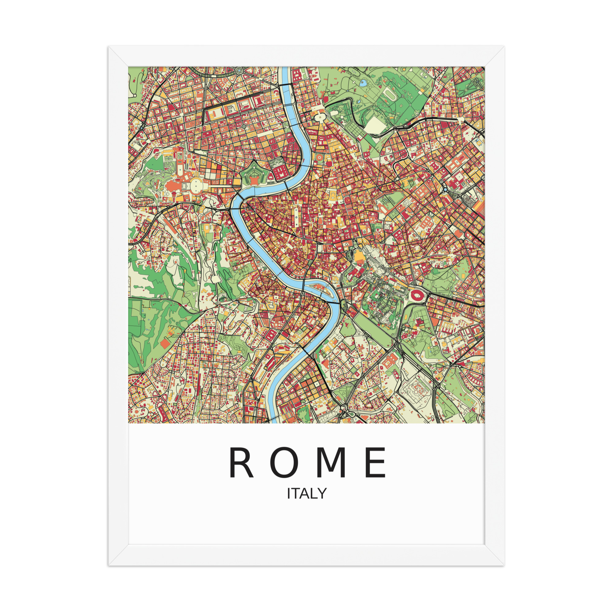 Framed Poster - Rome Italy - Artistic Map - Colourful-Jazzy - Image 10