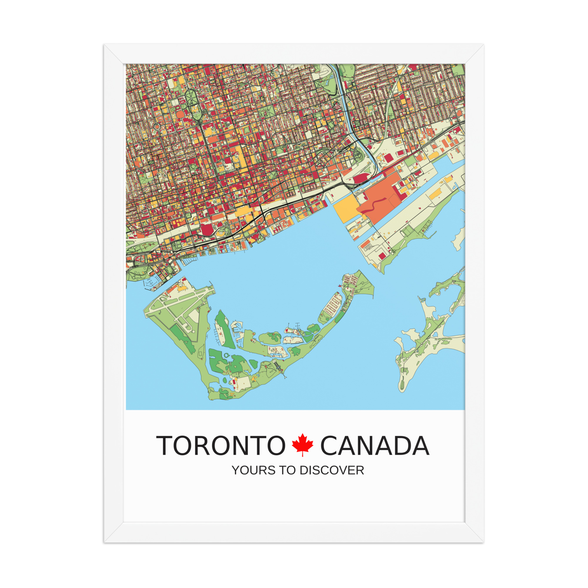 Framed Poster - Toronto Canada - Artistic Map - Colourful-Jazzy - Image 10