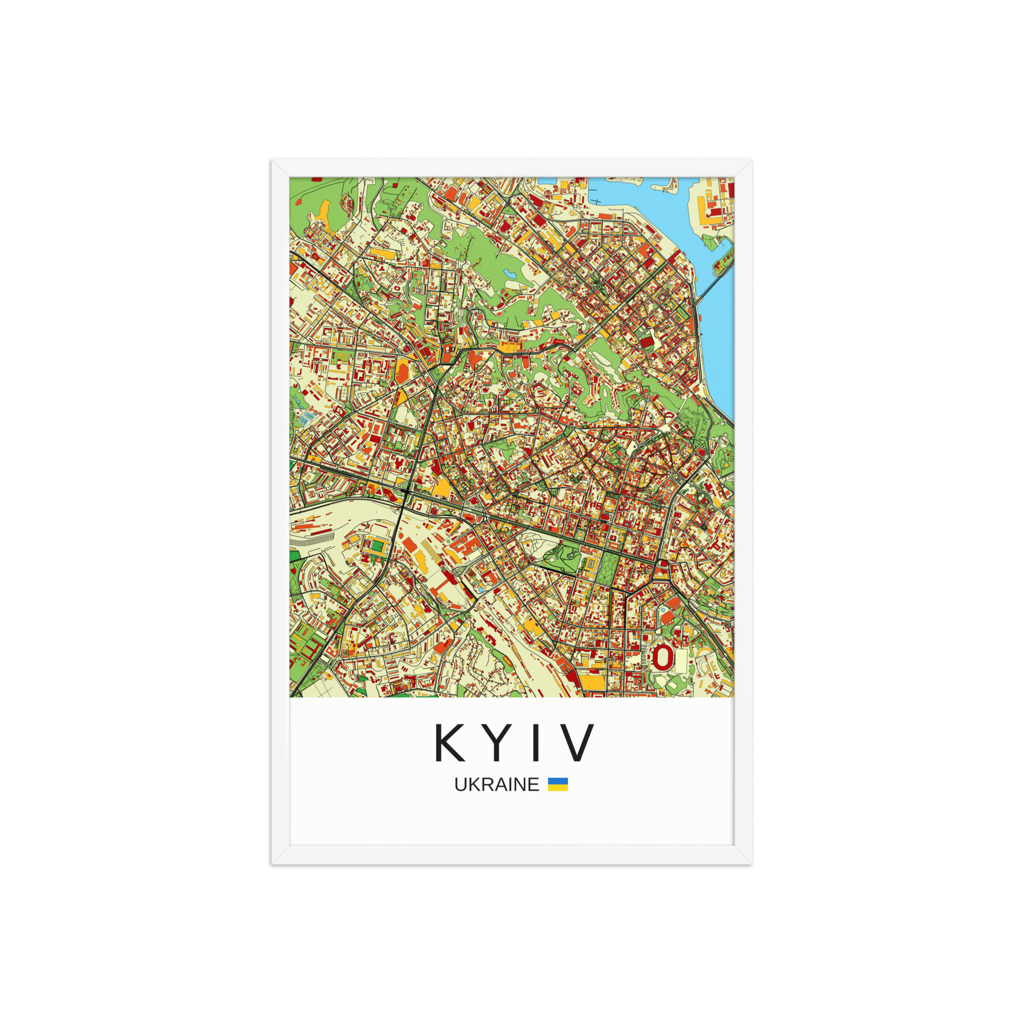 Framed Poster - Kyiv Ukraine - Artistic Map - Colourful-Jazzy - Image 12
