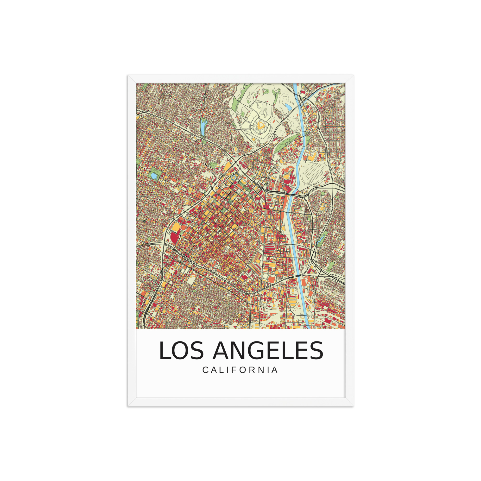 Framed Poster - Los Angeles USA - Artistic Map - Colourful-Jazzy - Image 12
