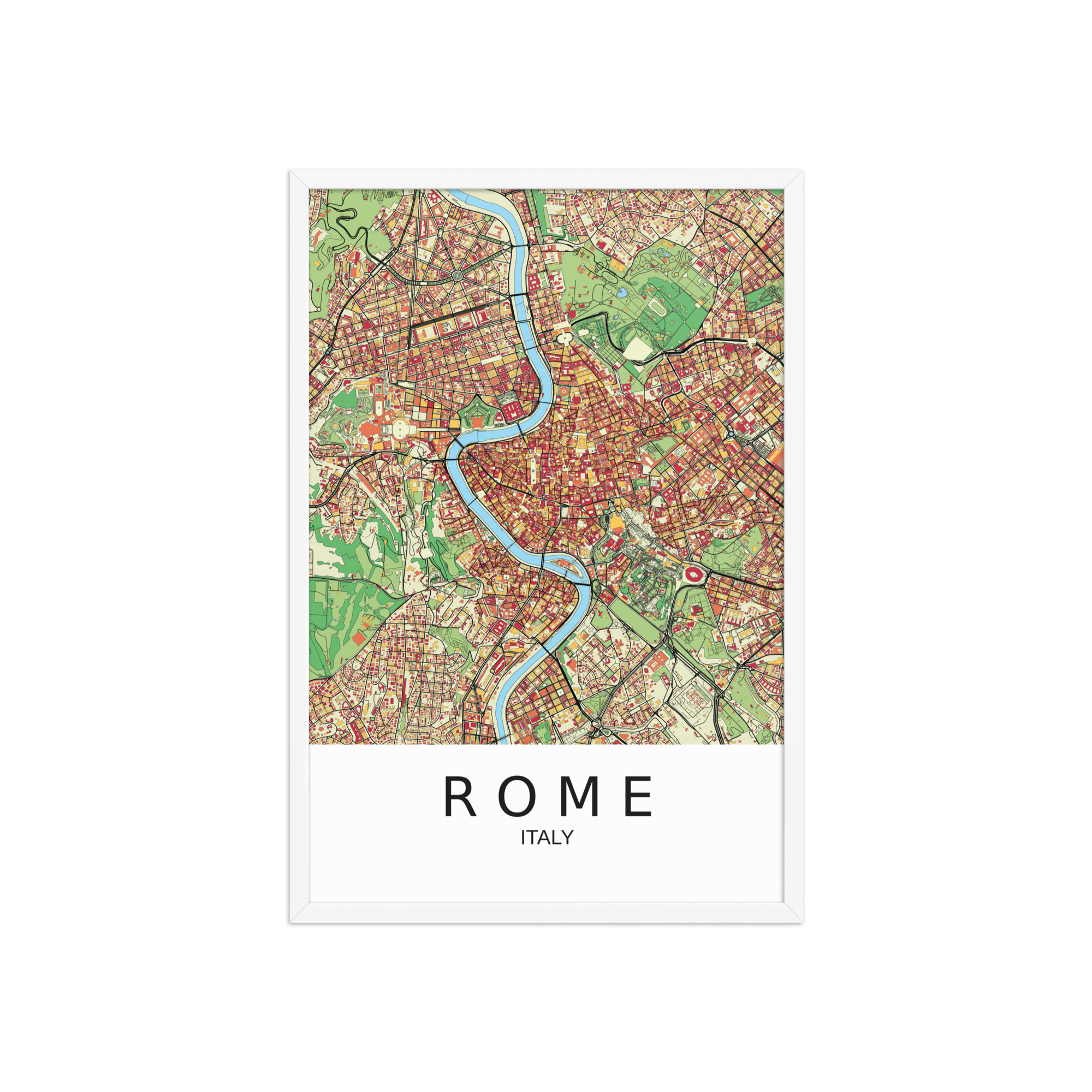 Framed Poster - Rome Italy - Artistic Map - Colourful-Jazzy - Image 12