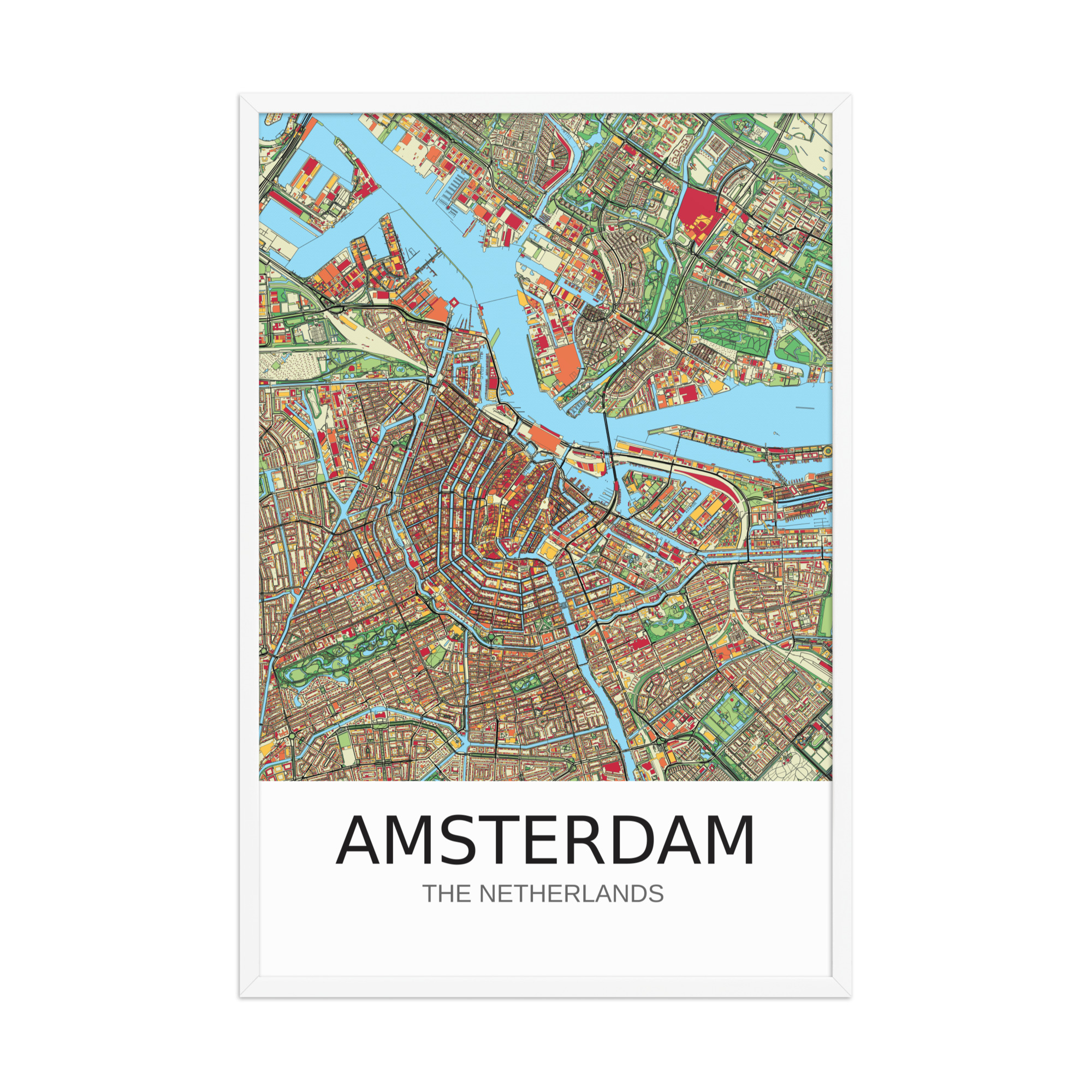 Framed Poster - Amsterdam NL - Artistic Map - Colourful-Jazzy - Image 14