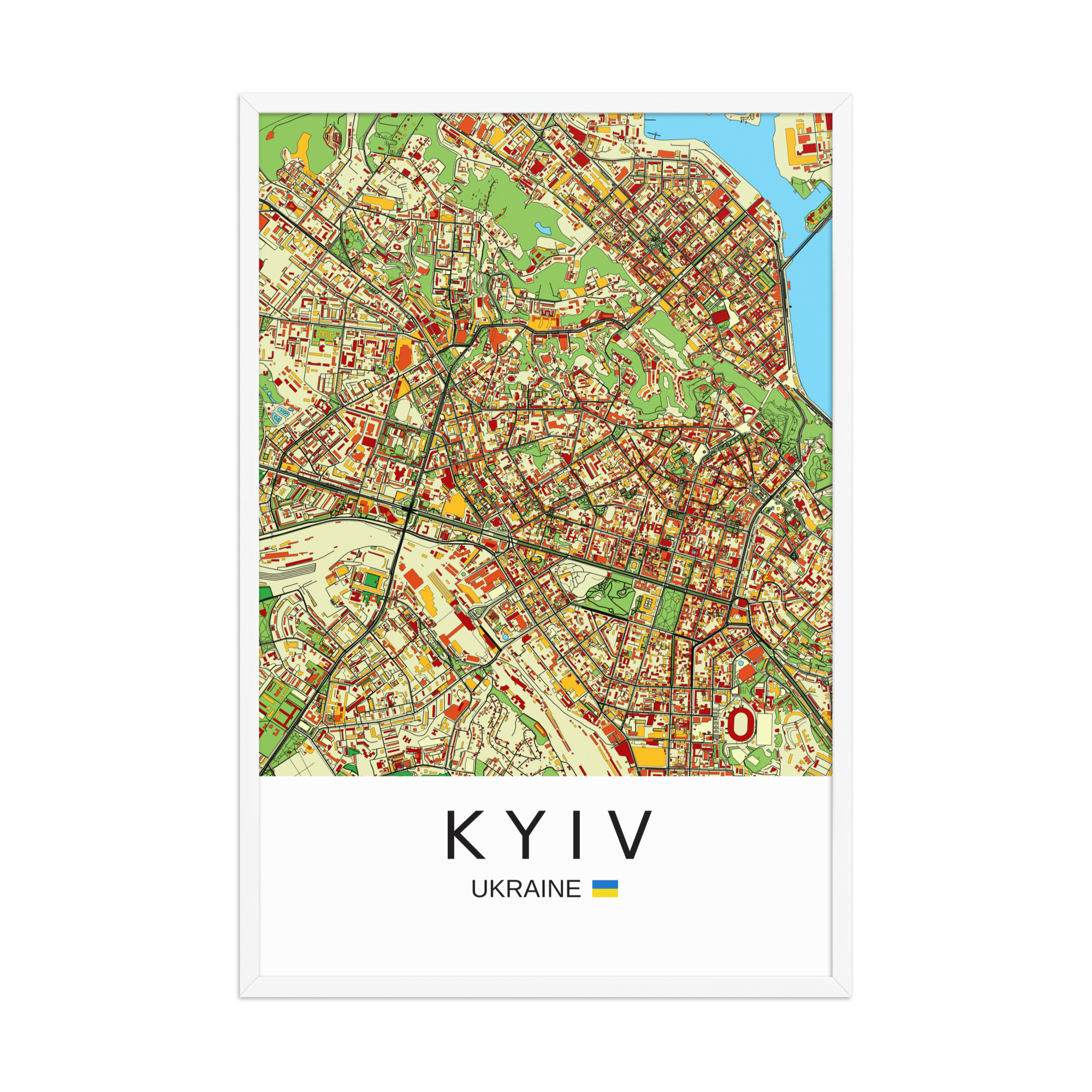 Framed Poster - Kyiv Ukraine - Artistic Map - Colourful-Jazzy - Image 14