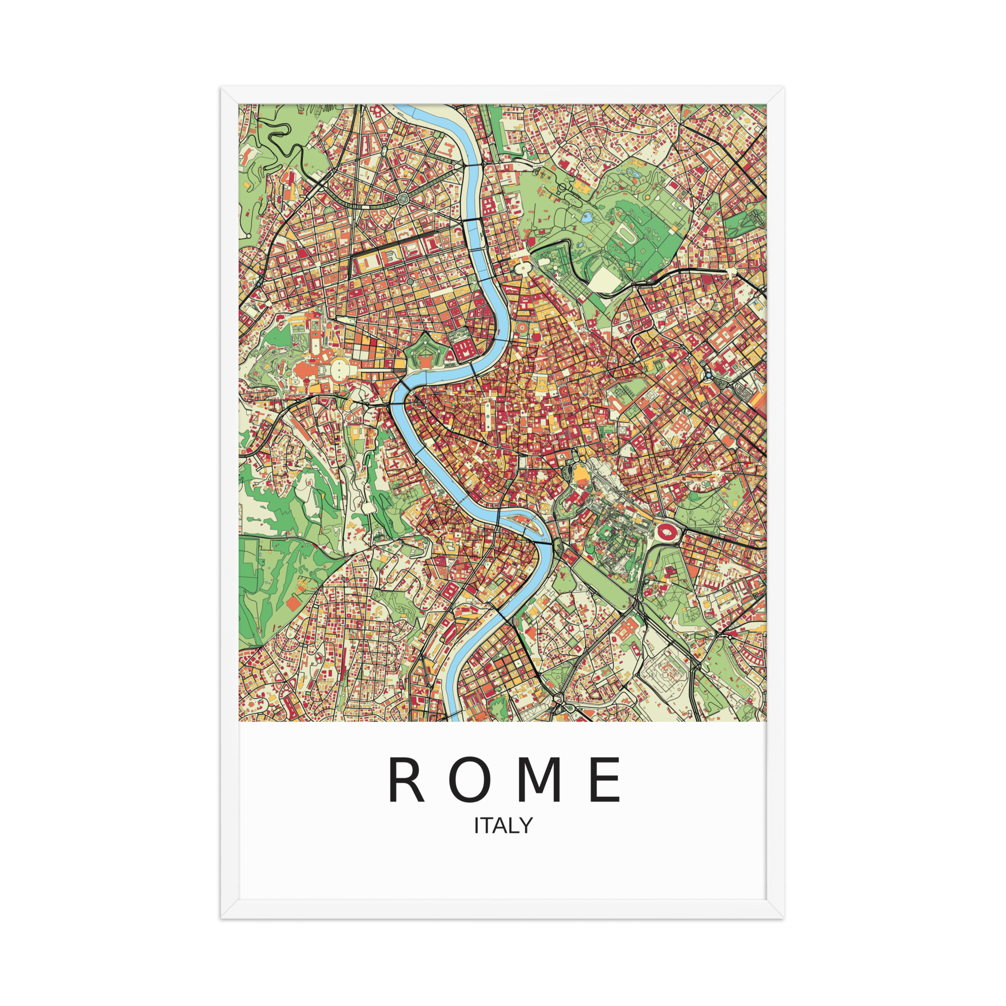 Framed Poster - Rome Italy - Artistic Map - Colourful-Jazzy - Image 14