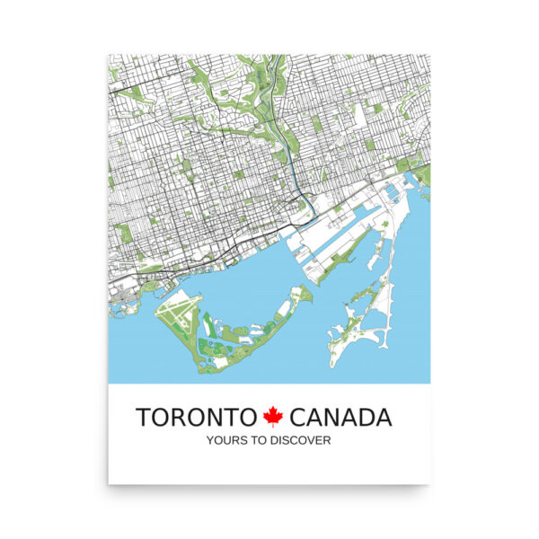 Poster - Toronto Canada - Artistic Map - Green Black White