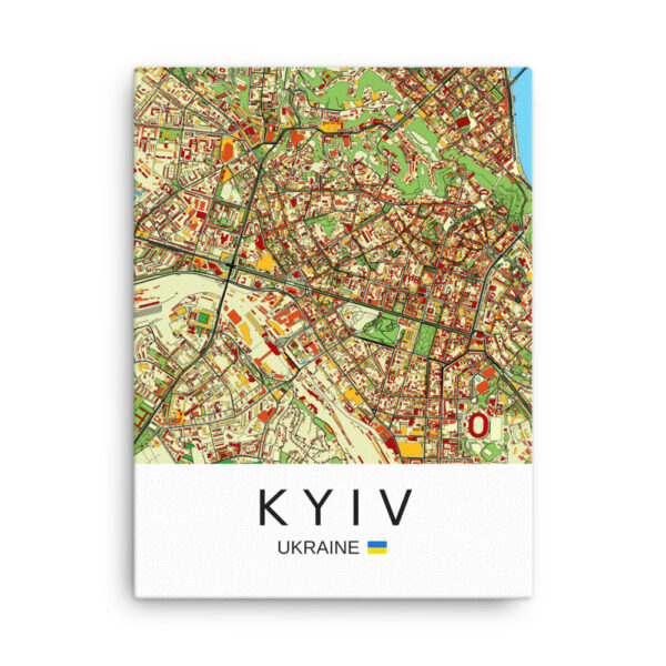 Thin Canvas - Kyiv Ukraine - Artistic Map - Colourful-Jazzy