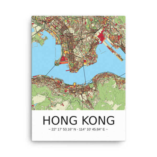 Thin Canvas - Hong Kong - Artistic Map - Colourful-Jazzy