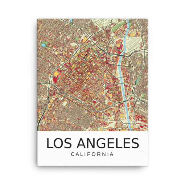 Thin Canvas - Los Angeles USA - Artistic Map - Colourful-Jazzy