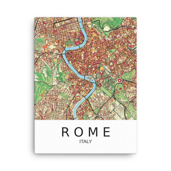 Thin Canvas - Rome Italy - Artistic Map - Colourful-Jazzy