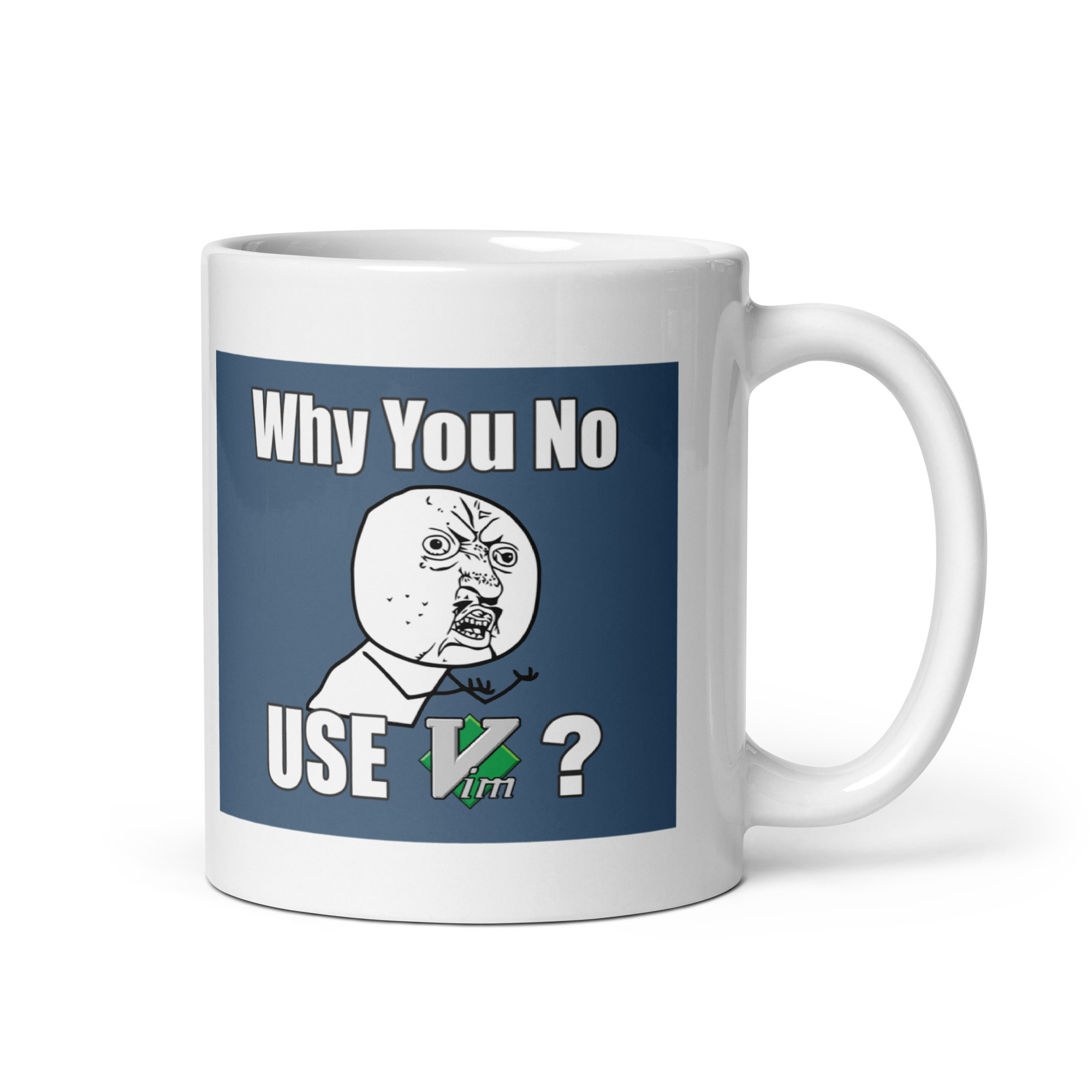 White glossy mug - Why You No Use VIM - Image 2