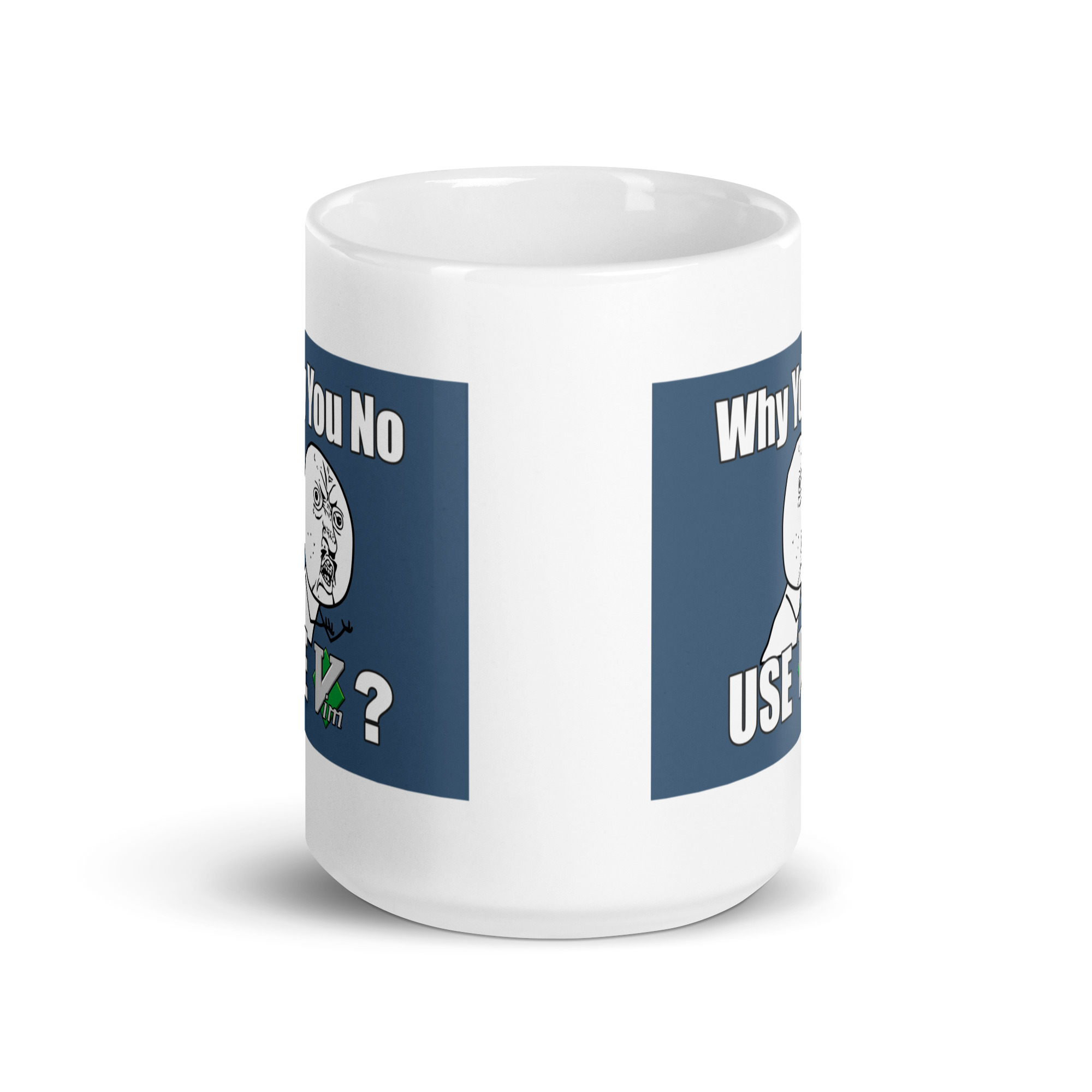 White glossy mug - Why You No Use VIM - Image 6